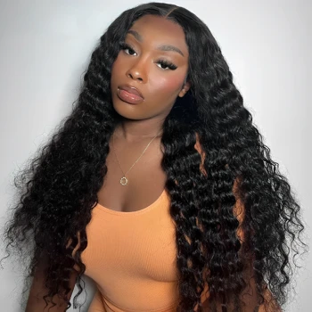 5x5 HD Deep Wave Glueless Lace Closure Wig Virgin Human Hair