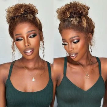 Glueless Easy Wear Highlight Water Wave 360 Lace Wig with InvisiFit Adjustable Straps and Pre Cut Lace for a Natural Look