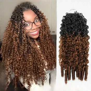Burmese Curly T30 Feather-Line Invisible Pre Looped Crochet Hair Extension