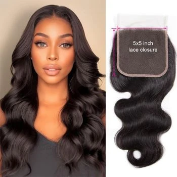5x5 Transparent HD Lace Closure Body Wave Hair Closure Invisible Lace Virgin Remy Human Hair Frontal Closure Pre Plucked