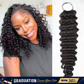 Deep Wave Pre-Separated Feather Crochet Hair Machine Made Versatile Styling Human Hair Extension