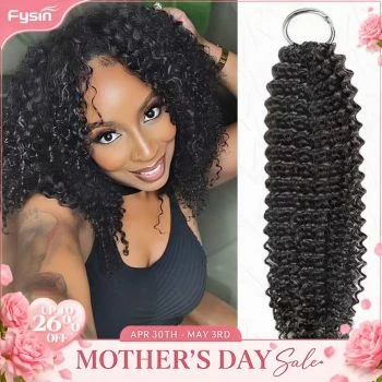 Small Kinky Curly Feather Crochet Hair Extension Time Saving Pre-Looped Knotless Braiding Dark Color Hair Extension