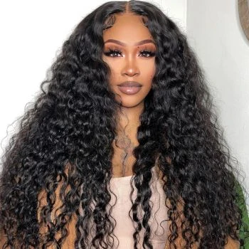 Ready to Wear Glueless Human Hair Wig with 4x4 Lace Closure Deep Wave