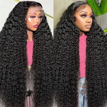 Fysin Curly Hair 13x6 HD Lace Frontal Wig Natural Human Hair