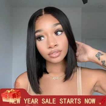 Wear Go Wigs Straight Hair Pre Cut 7x5 HD Lace Closure Wig Short Bob Glueless Wig