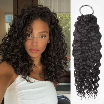 Water Wave Curly Lightweight Feather Crochet Human Hair Extension Reusable For Woman