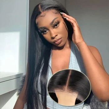 7x5 HD Lace Glueless Wig Straight Hair with Pre-Cut Lace and Bleached Invisible Knots Ready to Wear