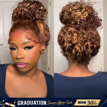 Glueless Easy Wear Highlight Water Wave 360 Lace Wig with InvisiFit Adjustable Straps and Pre Cut Lace for a Natural Look