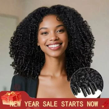 Burmese Curly Feather Crochet Hair Pre-Separated Invisble Micro Ring Loop Boho Braiding Human Hair Extensions Protective Hairstyle