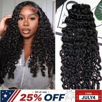 Burmese Curly Human Feather-Line Invisible Crochet Hair Pre Separated Knotless Crochet Human Hair