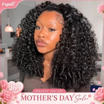 Burmese Curly Human Hair Half Wig 3-in-1 Glueless with Drawstring Ready to Wear