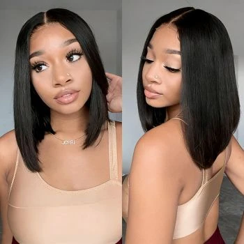 Wear and Go Glueless Bob Wig Human Hair 5x5 HD Transparent Lace Front Wigs