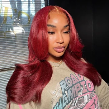 Wear and Go 5x5 Glueless Lace Wig 99j Burgundy Body Wave Human Hair