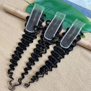 Deep Wave 2x6 HD Transparent Lace Closure Pre-Plucked Virgin Human Hair