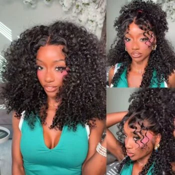 Burmese Curly Feather Crochet Hair Pre-Separated Invisible Micro Ring Loop Boho Braiding Human Hair Extensions Protective Hairstyle