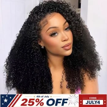 Fysin Glueless Kinky Curly Human Hair Half Wig, 3-in-1 Flip Over Quick Weave Styles, Beginner Friendly