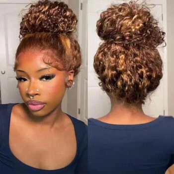 Glueless Easy Wear Highlight Water Wave 360 Lace Wig with InvisiFit Adjustable Straps and Pre Cut Lace for a Natural Look