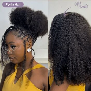 Handmade Small Kinky Curly Micro Pre Looped Invisible Crochet Hair Extensions for Black Women