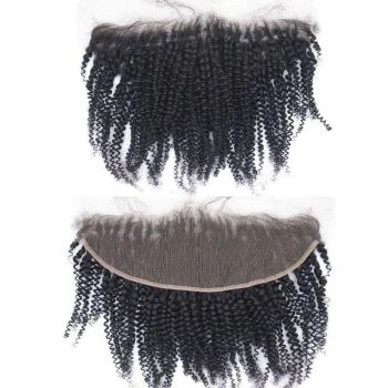 Kinky Curly Hair 13x6 Lace Frontal Closure Pre Plucked Ear to Ear HD Transparent Lace Frontal