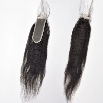 2x6 Kinky Straight HD Transparent Lace Closure Virgin Human Hair Pre-Plucked Hairline