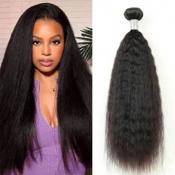 Kinky Straight Virgin Hair Weave 1 Bundle Natural Yaki Straight Human Hair