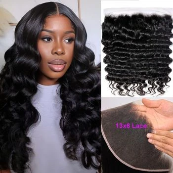 13x6 HD Transparent Loose Deep Wave Lace Frontal Pre-Plucked Human Hair