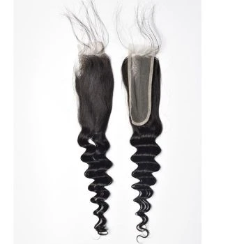 Loose Deep Wave 2x6 Lace Closure 100% Unprocessed Human Virgin Hair Closure with Pre Plucked Hairline