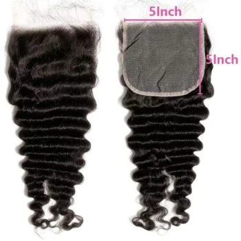 Loose Deep Wave 5x5 HD Transparent Lace Closure Pre-Plucked Human Hair