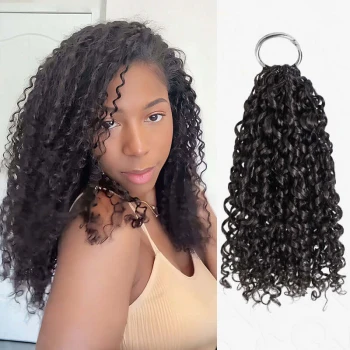 Ramen Curl Invisible Feather Crochet Human Hair Braiding Extension for Black Women