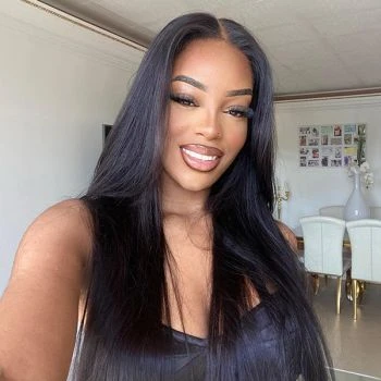 7x5 HD Lace Glueless Wig Straight Hair with Pre-Cut Lace and Bleached Invisible Knots Ready to Wear