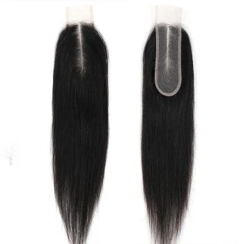 2X6 HD Transparent Skinlike Lace Closure Human Hair Straight Hair Lace Closure Pre Plucked