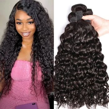 4 Bundles Water Wave Human Hair Extensions
