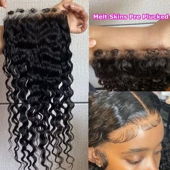 7x4 Water Wave HD Lace Closure Pre-Plucked Human Hair