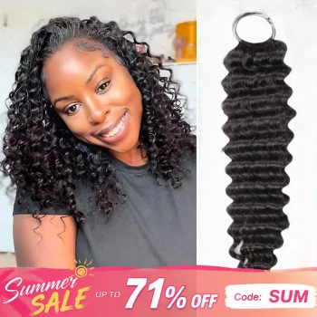 Deep Wave Pre-Separated Feather Crochet Hair Machine Made Versatile Styling Human Hair Extension