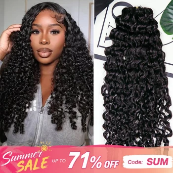 Burmese Curly Human Feather-Line Invisible Crochet Hair Pre Separated Knotless Crochet Human Hair